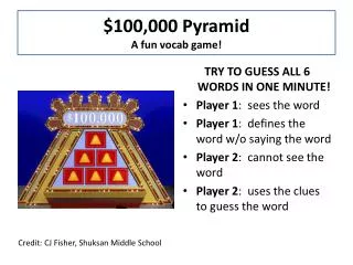 $100,000 Pyramid A fun vocab game!