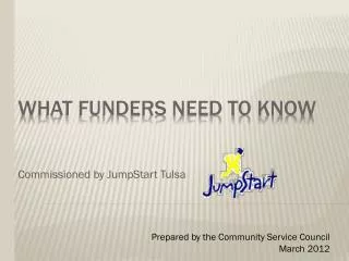 What Funders Need to Know