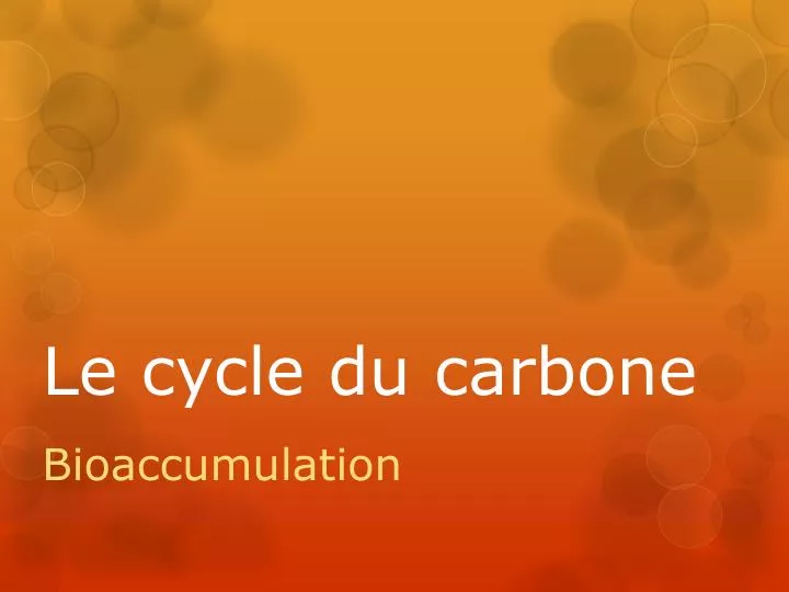 le cycle du carbone