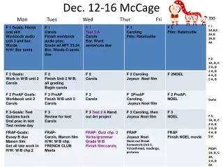 Dec. 12-16 McCage