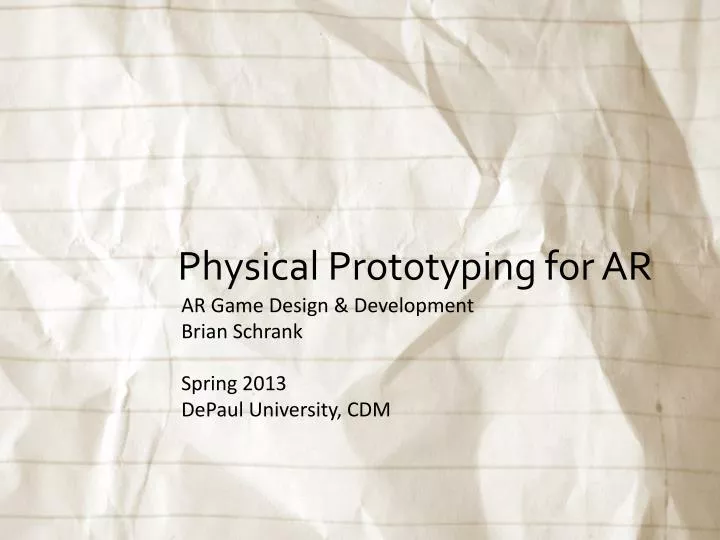physical prototyping for ar