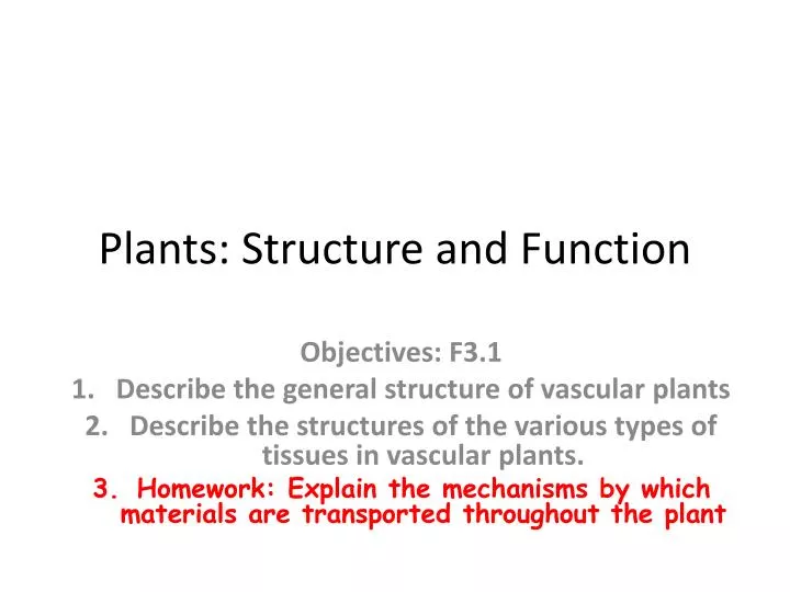 plants structure and function