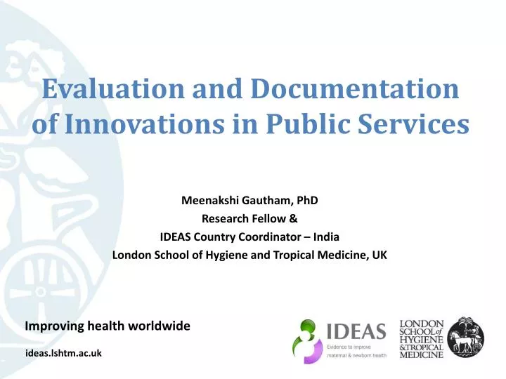 evaluation and documentation of innovations in public s ervices