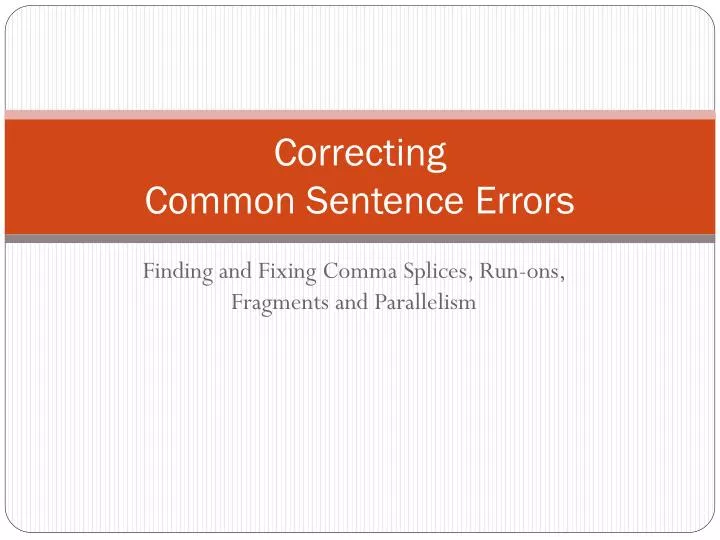 correcting common sentence errors