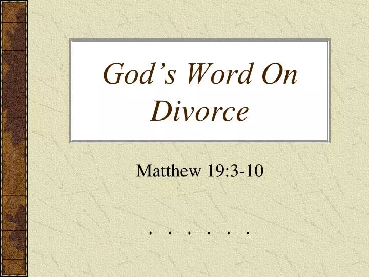 god s word on divorce