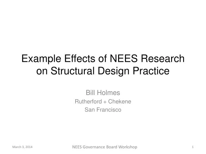 example effects of nees research on structural design practice