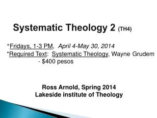 Systematic Theology 2 (TH4)
