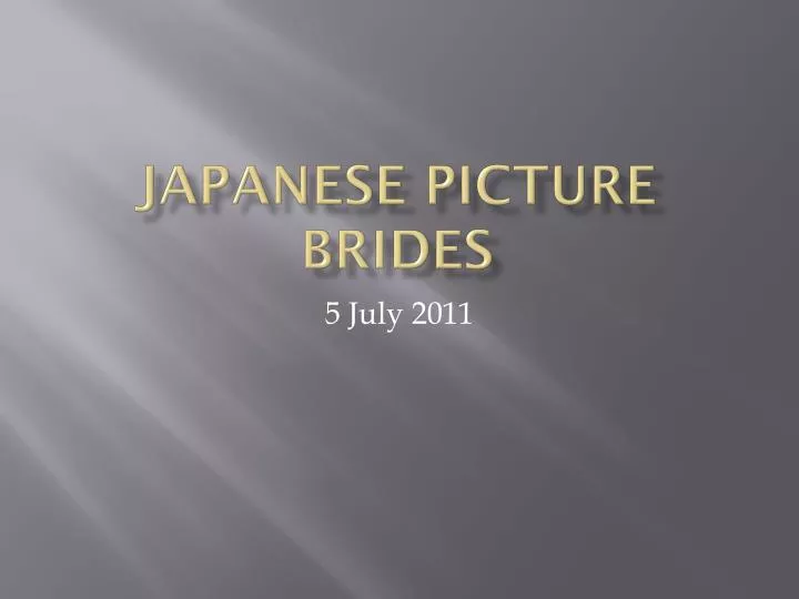 japanese picture brides