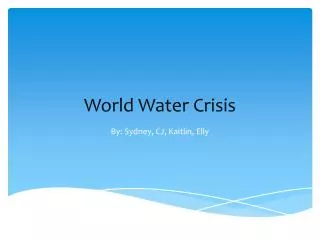World Water Crisis