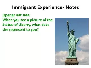 Immigrant Experience- Notes