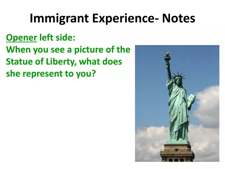immigrant experience notes