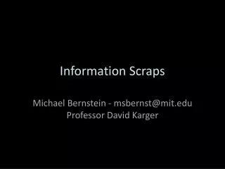 Information Scraps
