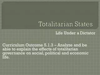 Totalitarian States