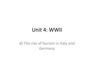 Unit 4: WWII