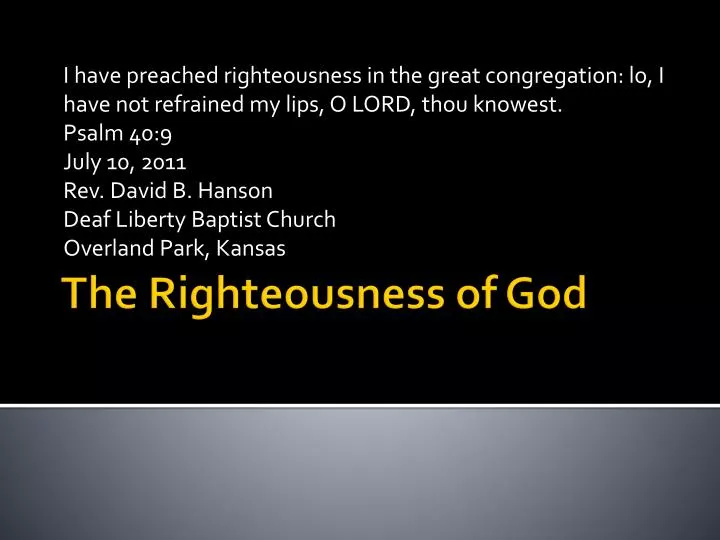 the righteousness of god