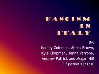 Fascism in Italy