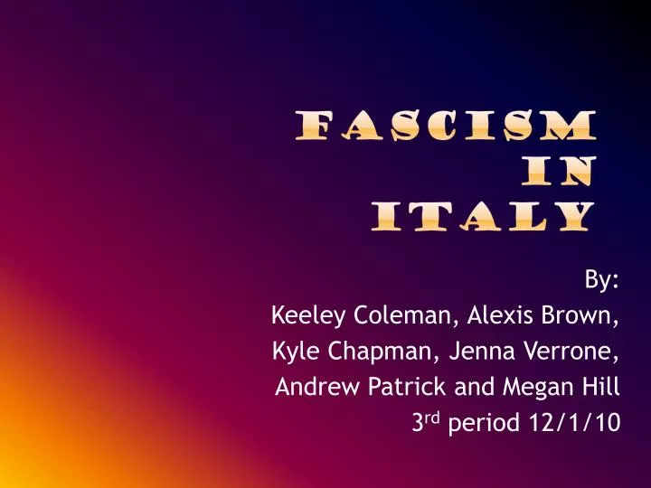 fascism in italy
