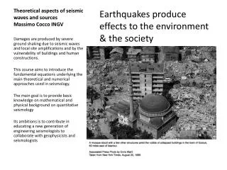 Theoretical aspects of seismic waves and sources Massimo Cocco INGV