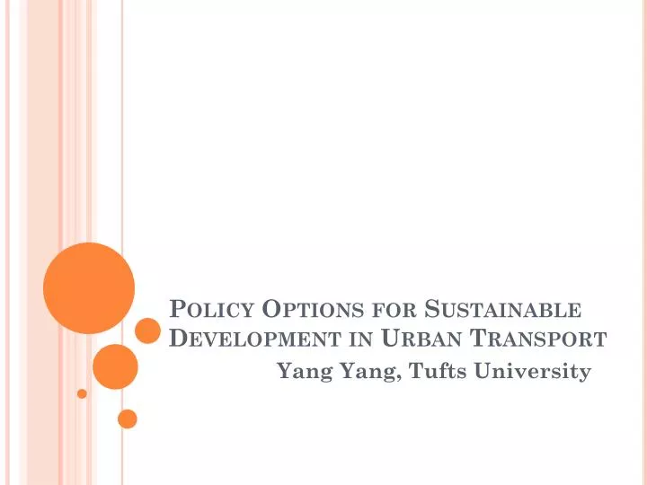policy options for sustainable development in urban transport