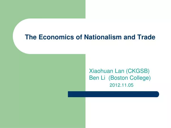 the economics of nationalism and trade