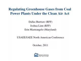 Regulating Greenhouse Gases from Coal Power Plants Under the Clean Air Act