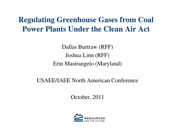 regulating greenhouse gases from coal power plants under the clean air act