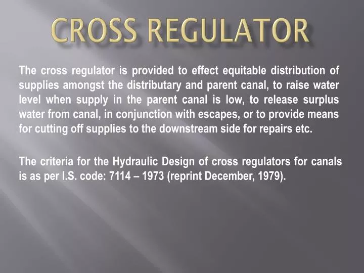 cross regulator