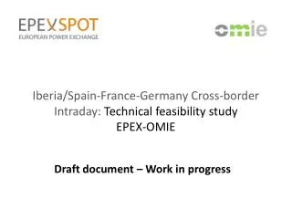 Iberia/Spain-France-Germany Cross-border Intraday: Technical feasibility study EPEX-OMIE
