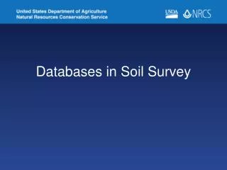 Databases in Soil Survey