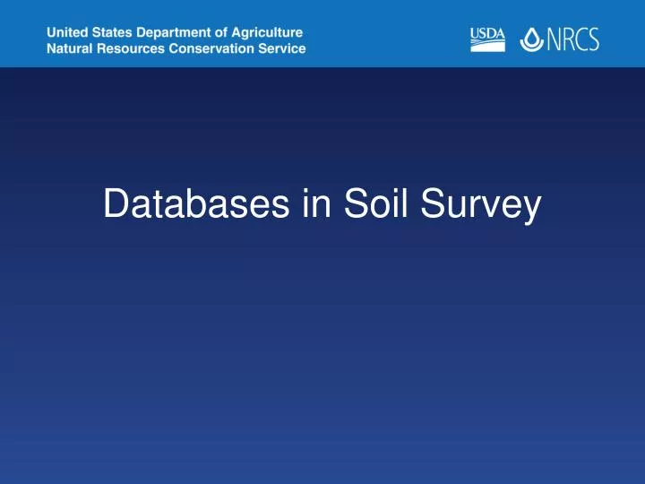databases in soil survey