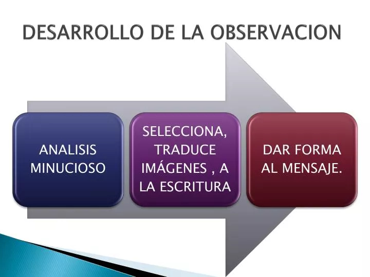 desarrollo de la observacion