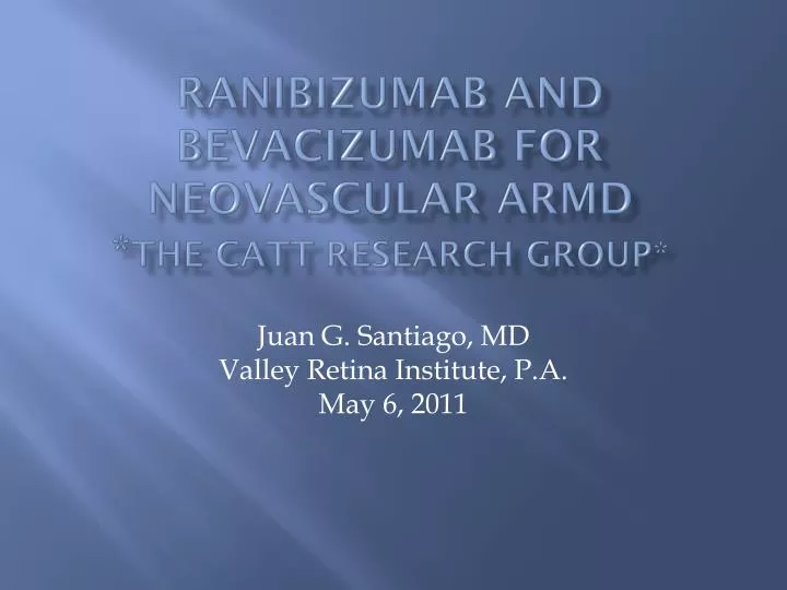 ranibizumab and bevacizumab for neovascular armd the catt research group