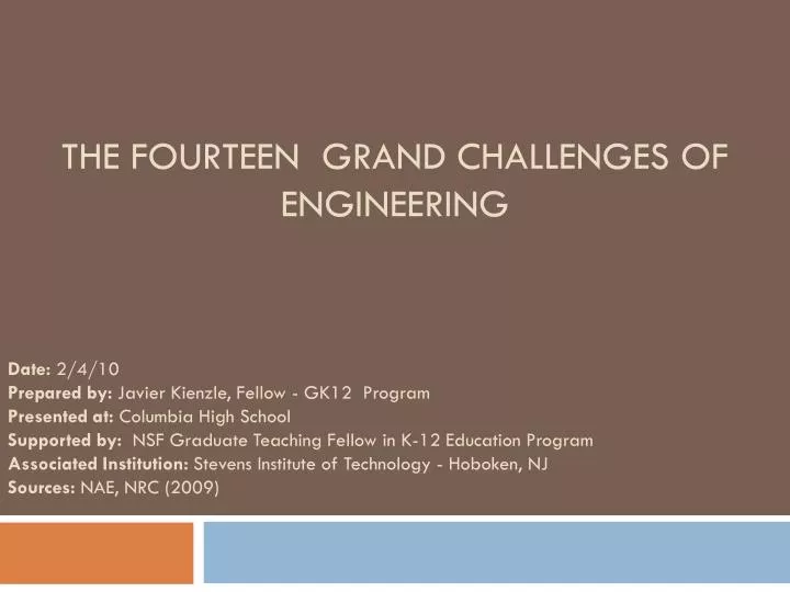 the fourteen grand challenges of engineering
