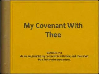 My Covenant With Thee