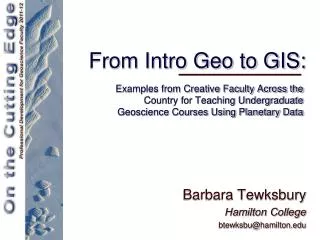 From Intro Geo to GIS: