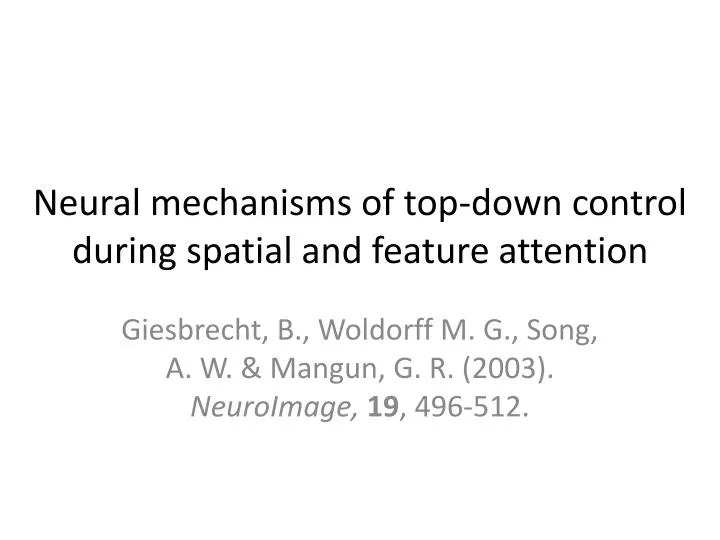 neural mechanisms of top down control during spatial and feature attention