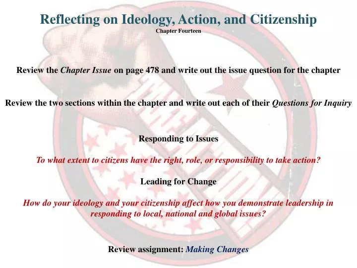 reflecting on ideology action and citizenship chapter fourteen
