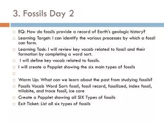 3. Fossils Day 2