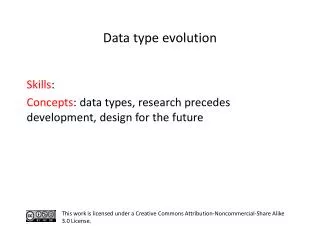 S kills : C oncepts : data types, research precedes development, design for the future