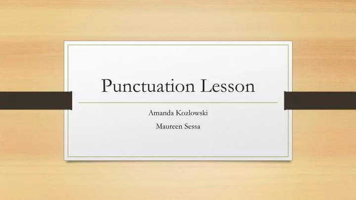punctuation lesson