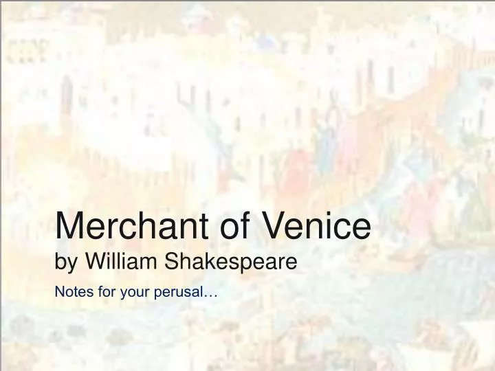 merchant of venice by william shakespeare