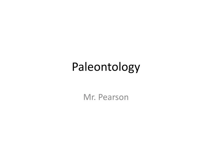 paleontology