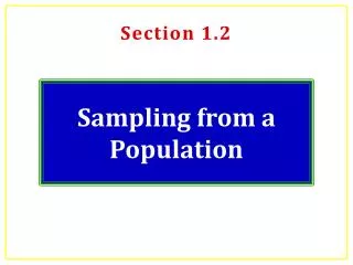 Sampling from a Population