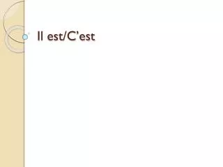 il est c est