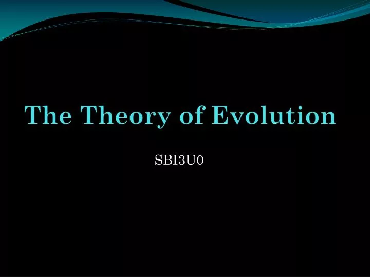 the theory of evolution