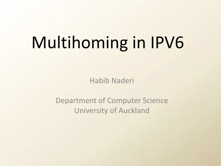 multihoming in ipv6