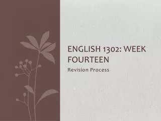 English 1302: Week Fourteen