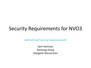 Security Requirements for NVO3