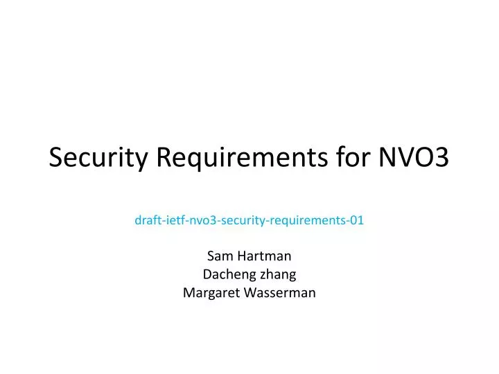 security requirements for nvo3