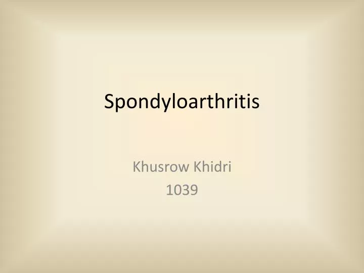 spondyloarthritis